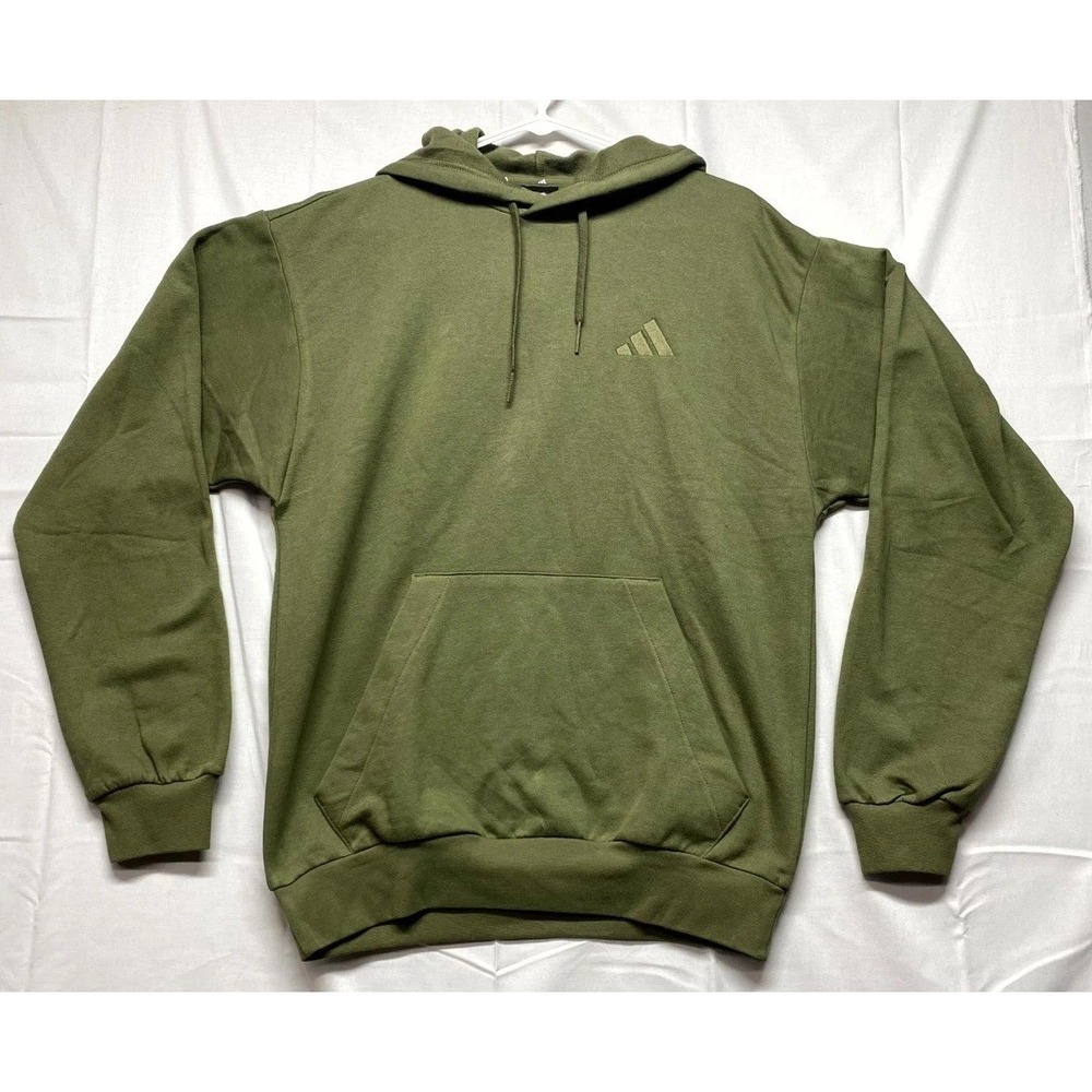 Adidas Hoodie Mens Small Green Long Sleeve Embroidered Logo Streetwear Athletic